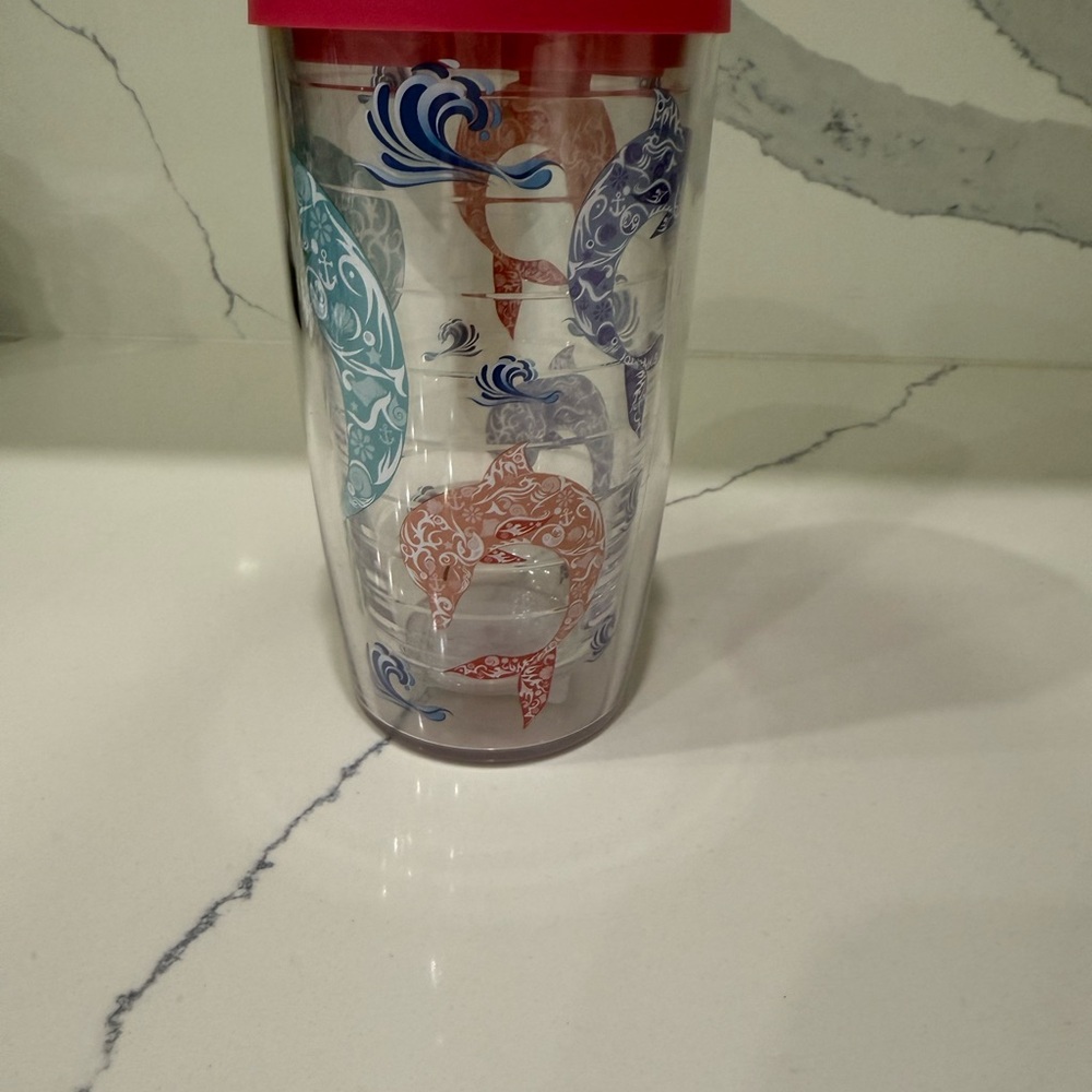 Tervis Red and Blue Coffee Tumbler with Snowflake Design
